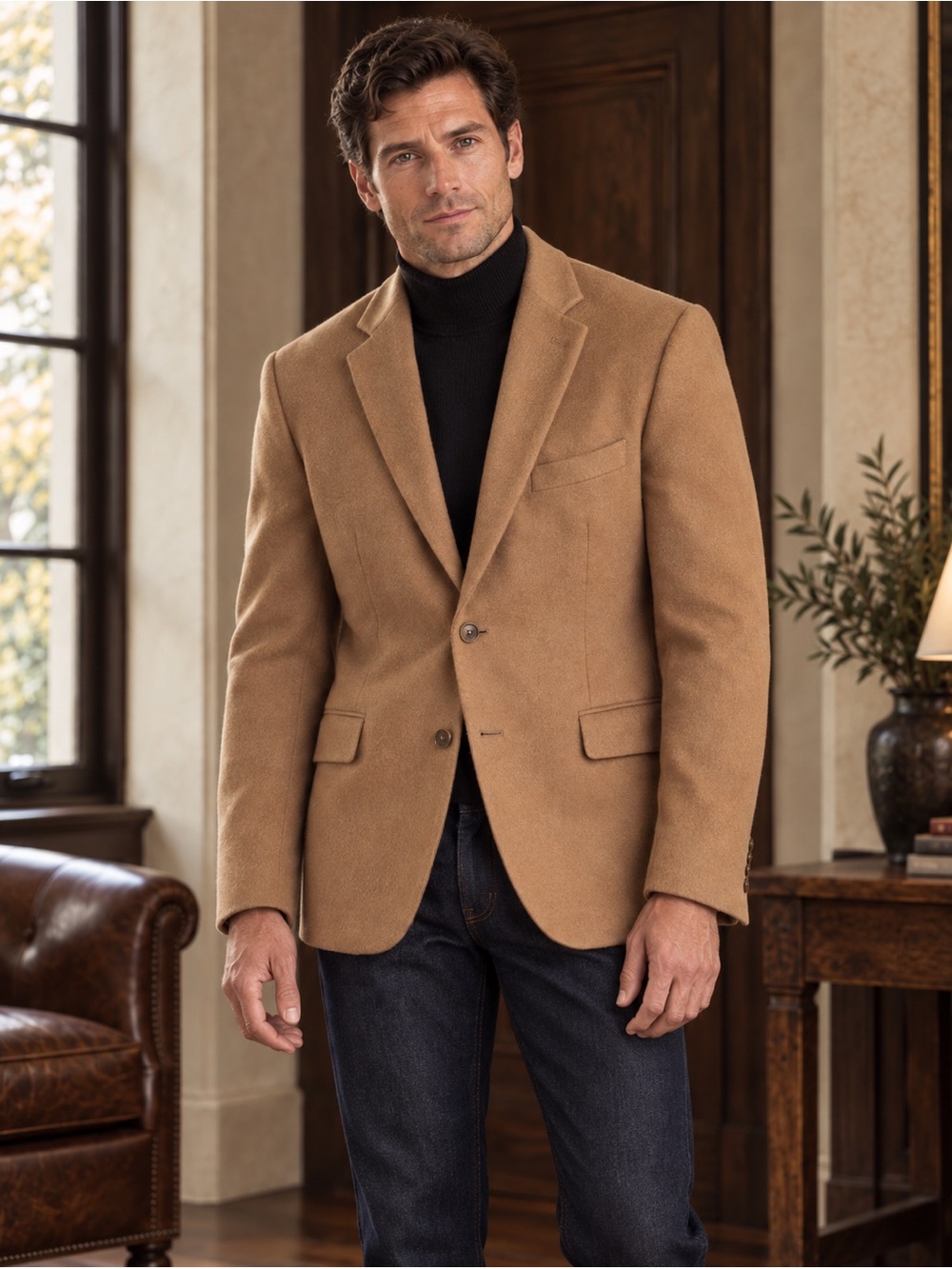 Lauren Ralph Lauren 100% Camel Hair Blazer Camel 42R Men's